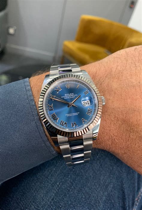 rolex datejust silver blue dial|rolex datejust 41mm 126333.